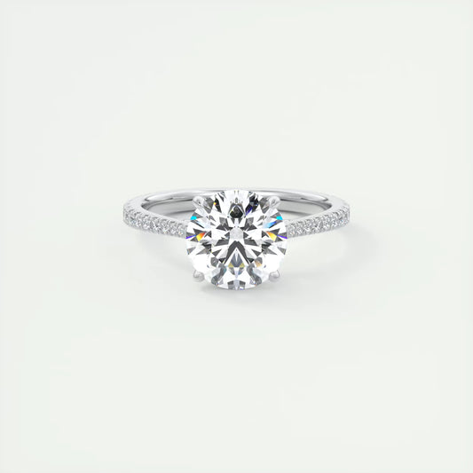 2.50 Ct The Cathedral Deluxe Round Hidden Halo Setting Ring