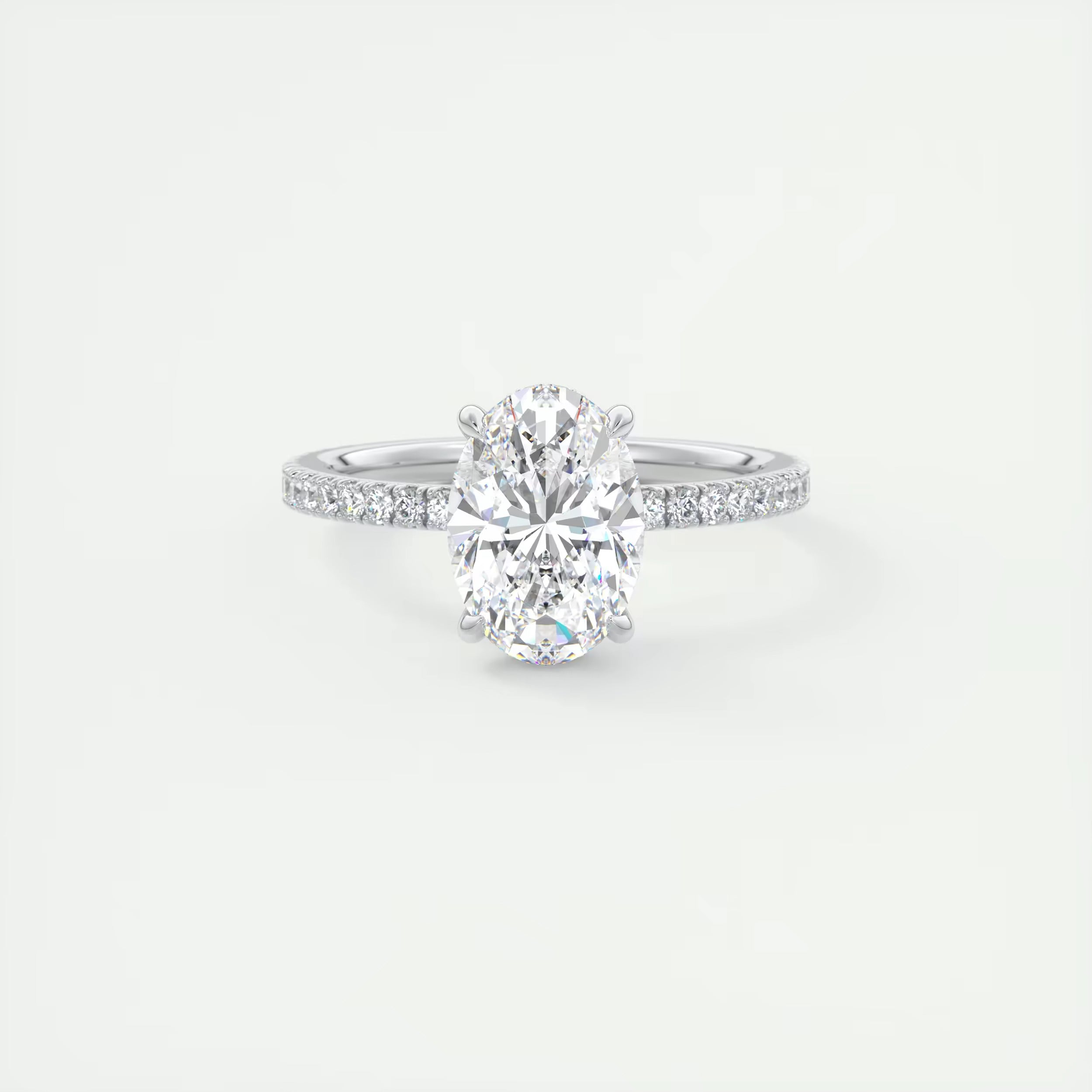 2.30 Ct The Harper Deluxe  Oval Hidden Halo Pave Setting Ring