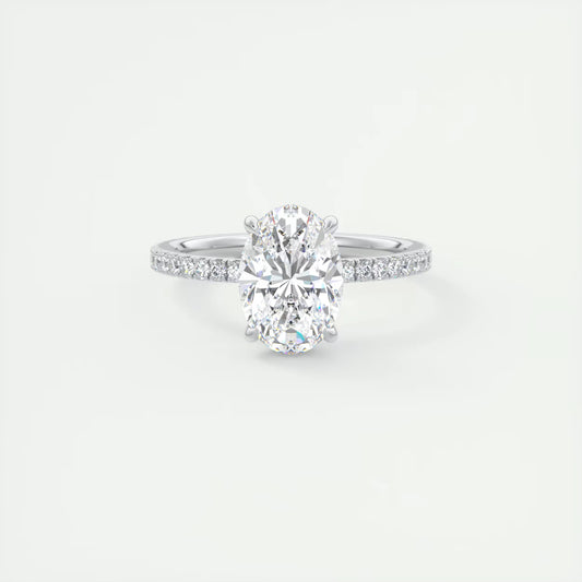 2.30 Ct The Harper Deluxe  Oval Hidden Halo Pave Setting Ring