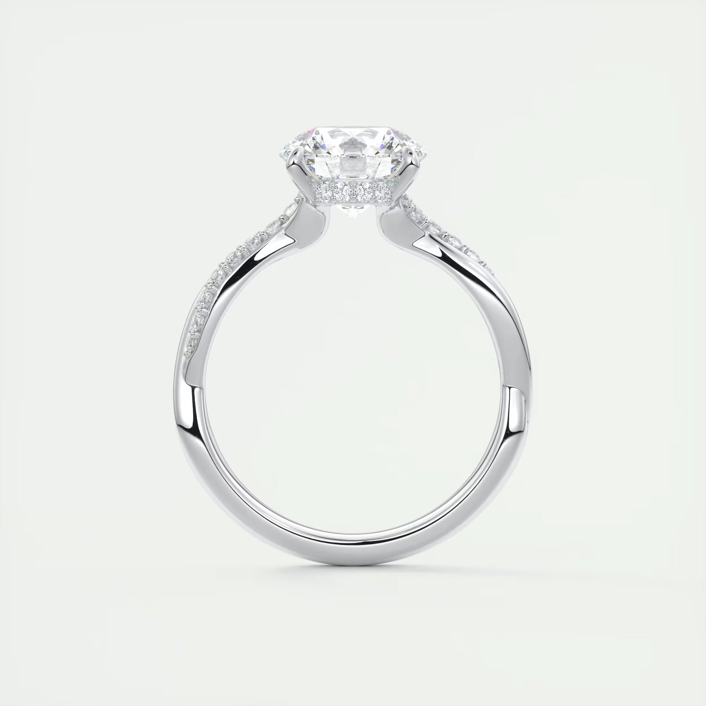 2.15 Ct The Knot Round Interwoven Solitaire Ring