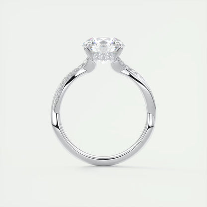 2.15 Ct The Knot Round Interwoven Solitaire Ring