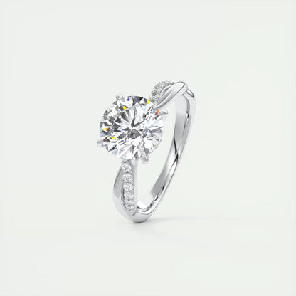 2.15 Ct The Knot Round Interwoven Solitaire Ring