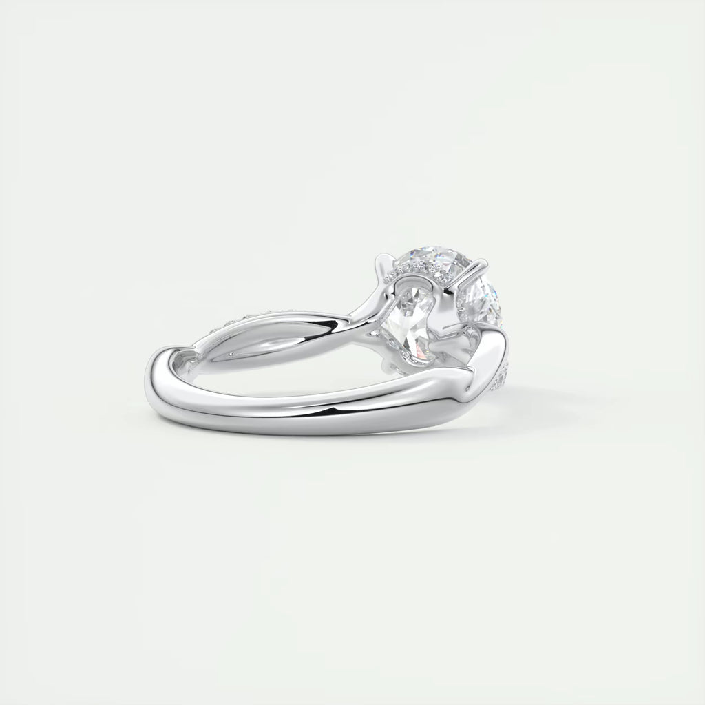 2.15 Ct The Knot Pave Round Interwoven Solitaire Rings