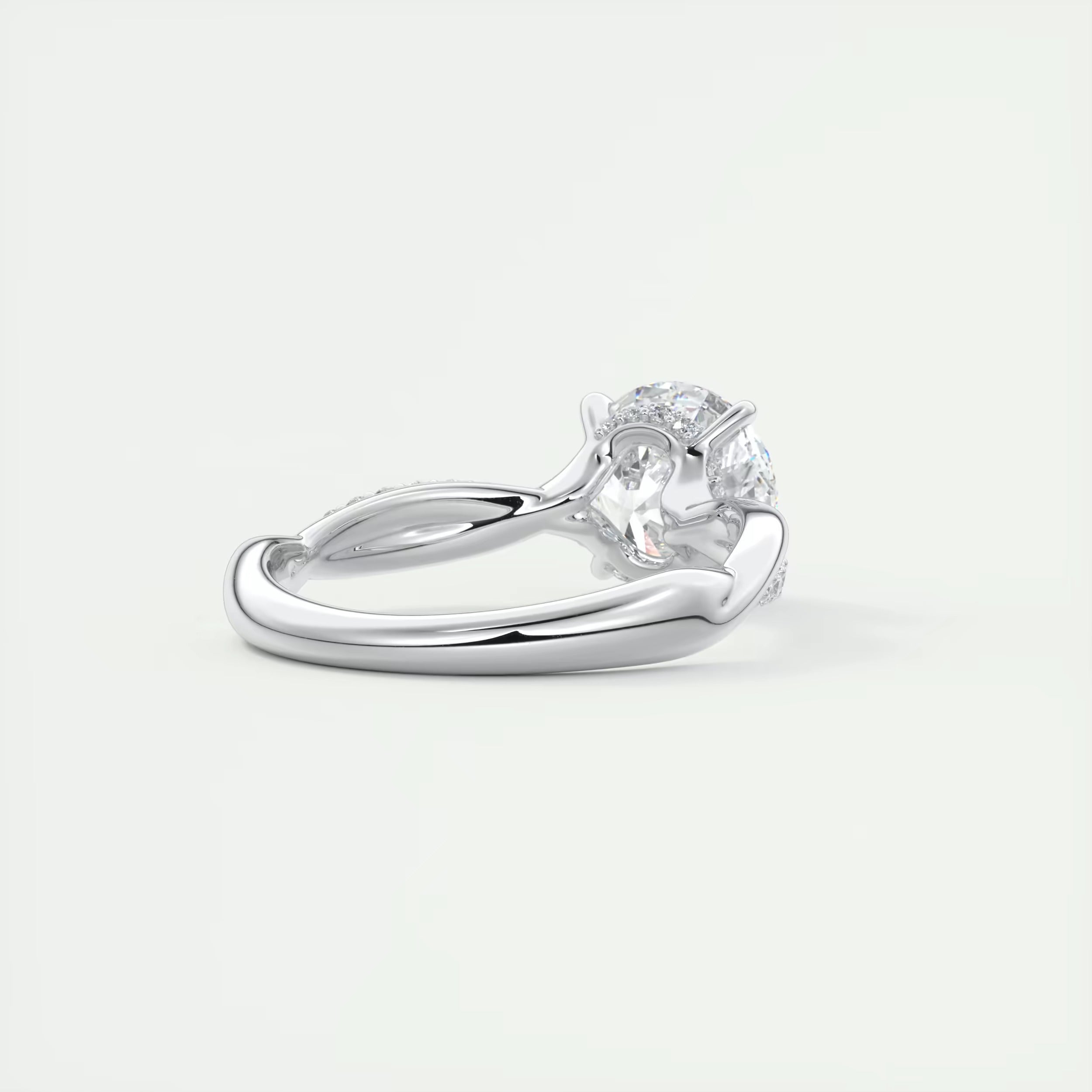 2.15 Ct The Knot Pave Round Interwoven Solitaire Rings