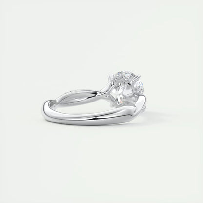 2.15 Ct The Knot Round Interwoven Solitaire Ring