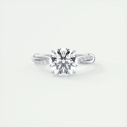 2.15 Ct The Knot Round Interwoven Solitaire Ring