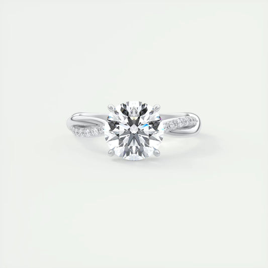 2.15 Ct The Knot Round Interwoven Solitaire Ring