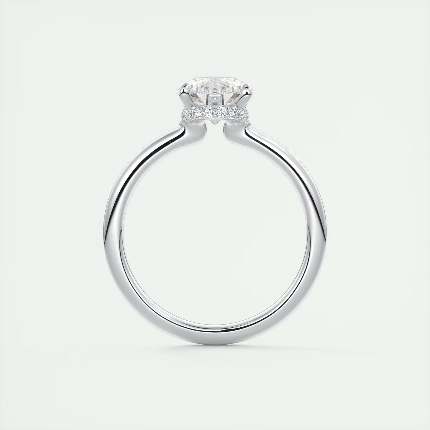 2.10 Ct Plunge Hidden Halo Pear - Low Profile with Diamond Details Engagement Rings