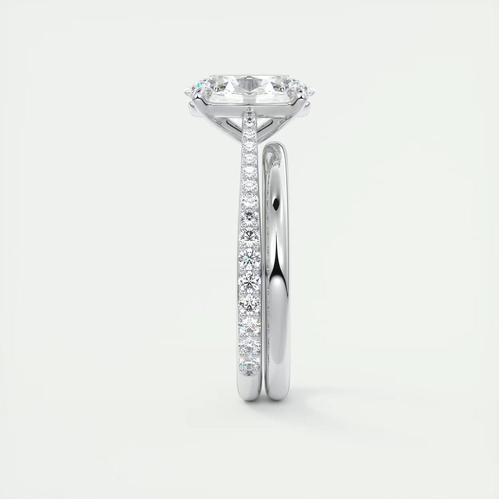 2.30 Ct The Cathedral Pavé Oval Solitaire Cathedral Pavé Setting Ring