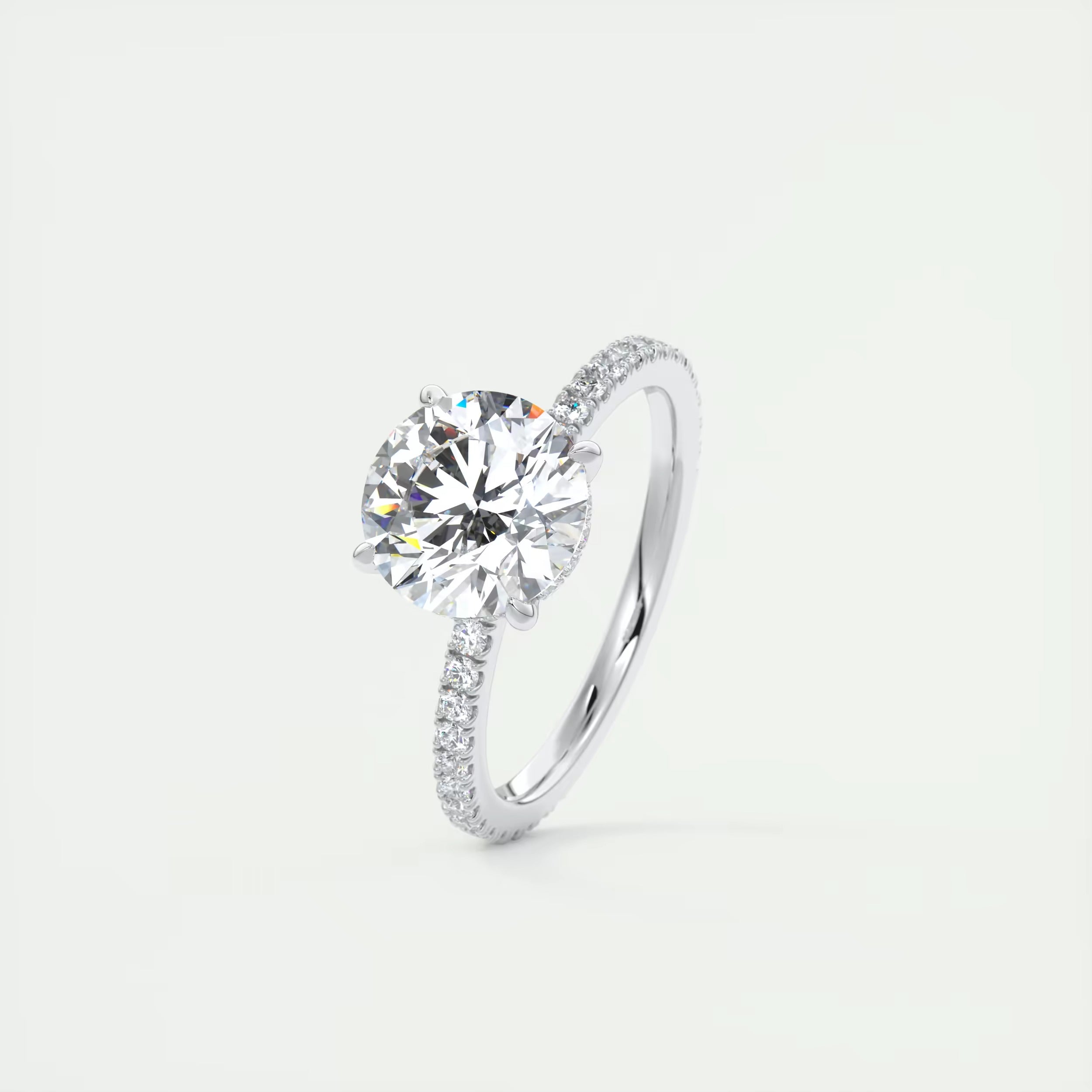 2.30 Ct The Harper Deluxe Round Hidden Halo Pave Setting Rings