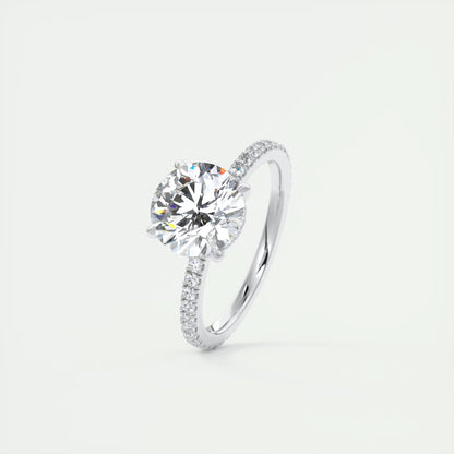 2.30 Ct The Harper Deluxe Round Hidden Halo Pave Setting Ring