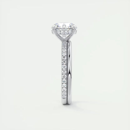 2.30 Ct The Harper Deluxe Round Hidden Halo Pave Setting Ring