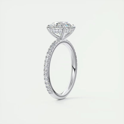 2.30 Ct The Harper Deluxe Round Hidden Halo Pave Setting Ring