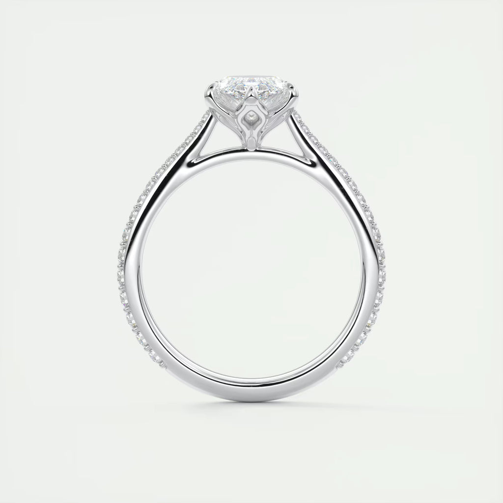 1.85 Ct Cathedral Royale Pavé Marquise Floral Flush Stacking Pave Cathedral six prong Ring