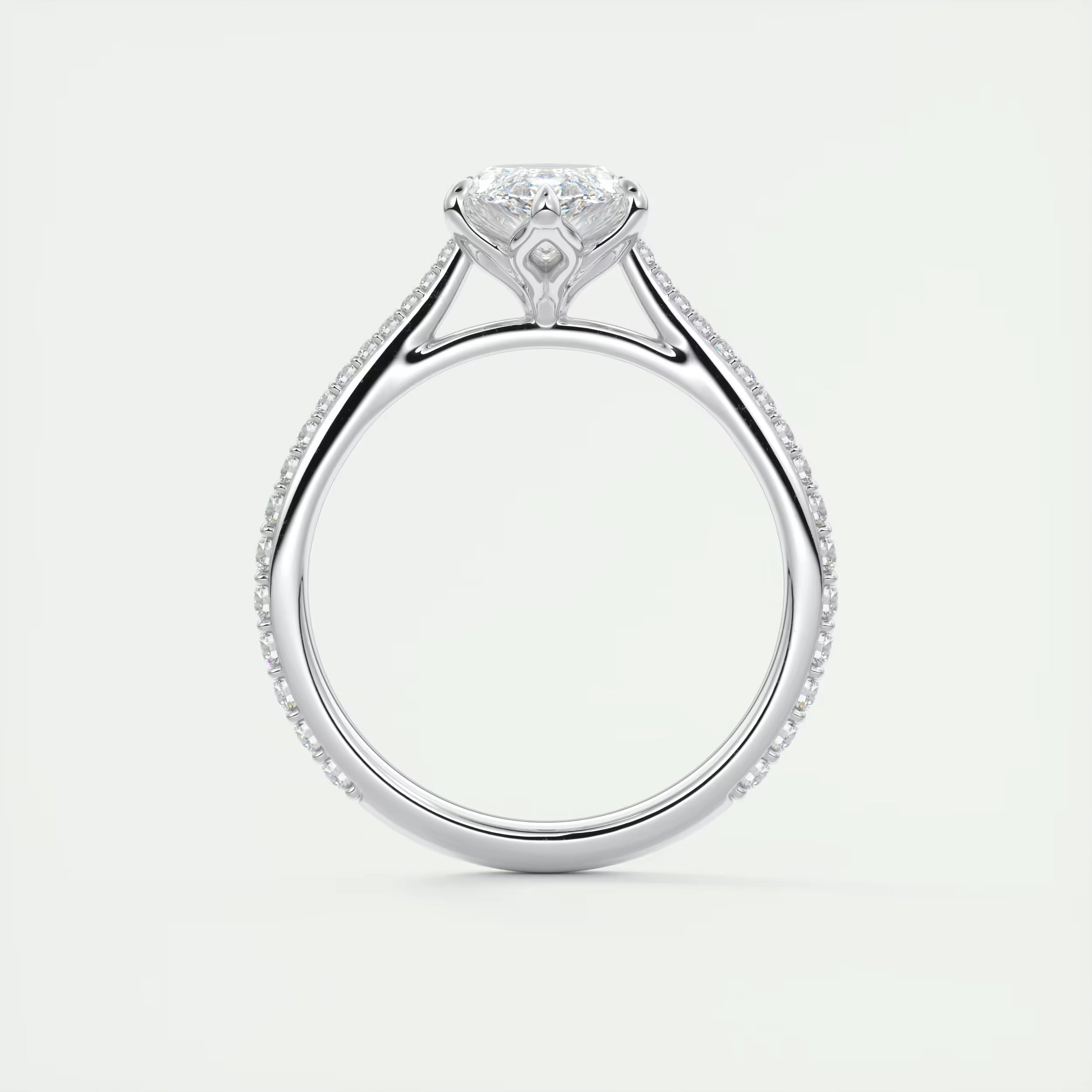 1.85 Ct Cathedral Royale Pavé Marquise Floral Flush Stacking Pave Cathedral six prong Ring