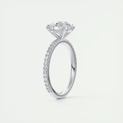 2.30 Ct Harper Classic Pavé Round Solitaire Pave Setting Ring