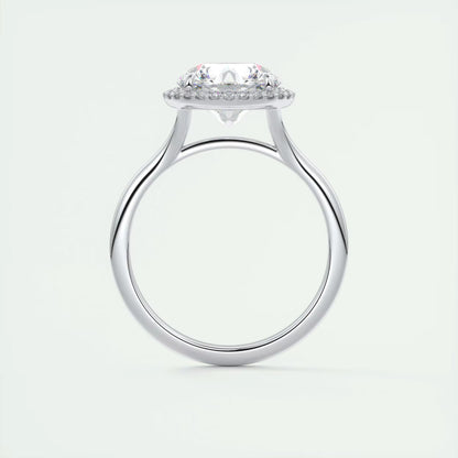 2.15 Ct The Breezy Halo Round Center with French Set Halo Ring
