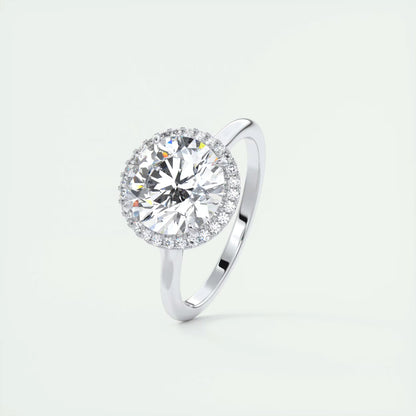 2.15 Ct The Breezy Halo Round Center with French Set Halo Ring