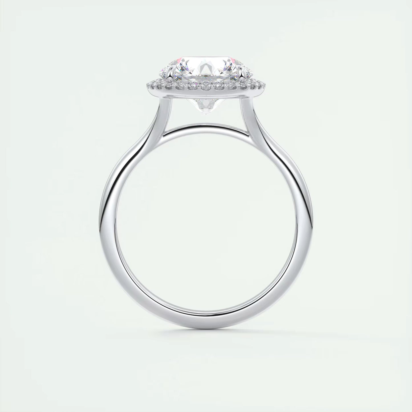 7-8 GM Round Solitaire Classic Rub-Over Engagement Ring