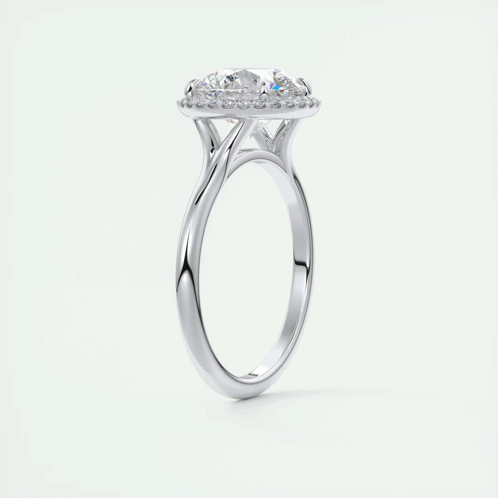 2.80 Ct Round Solitaire Classic Rub-Over Engagement Ring