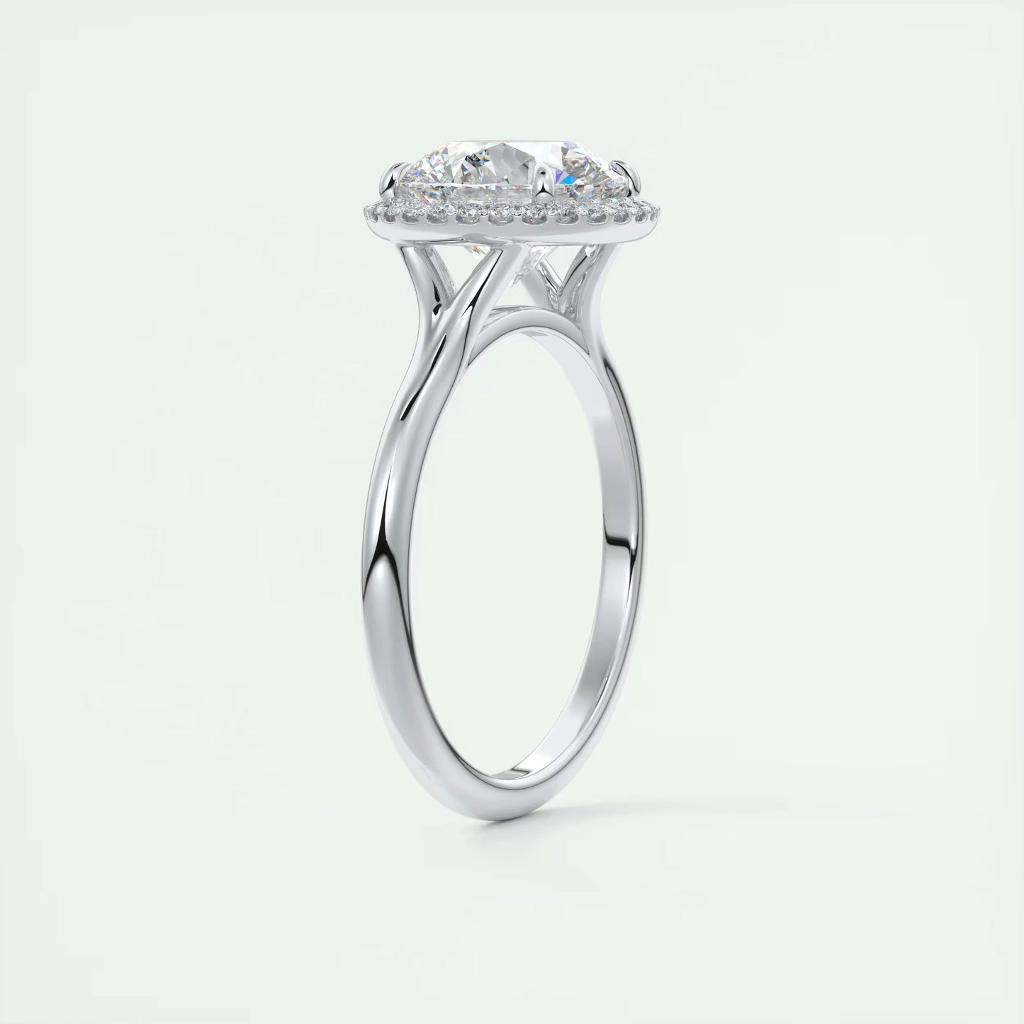 7-8 GM Round Solitaire Classic Rub-Over Engagement Ring