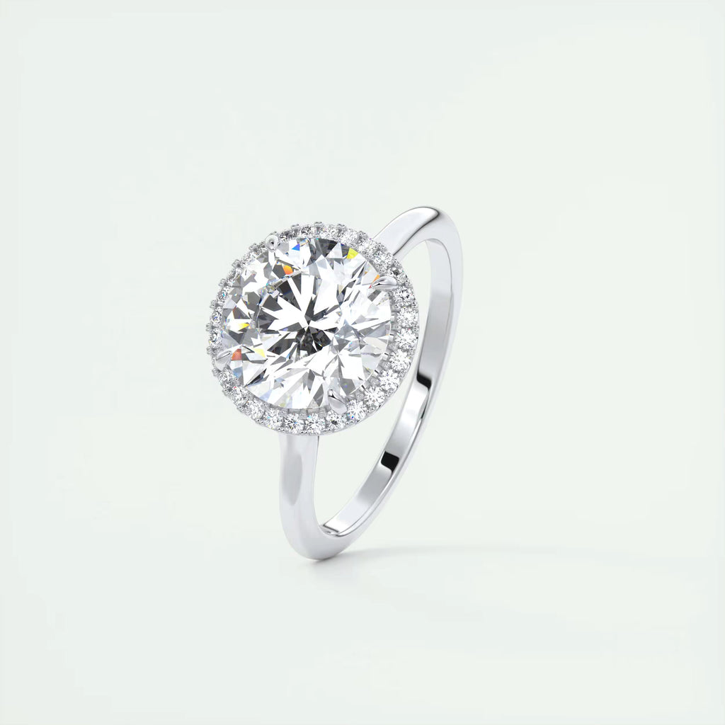 2.80 Ct Round Solitaire Classic Rub-Over Engagement Ring