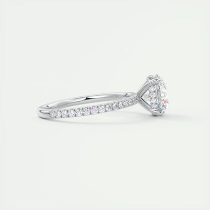 2.30 Ct The Harper Deluxe Round Hidden Halo Pave Setting Ring