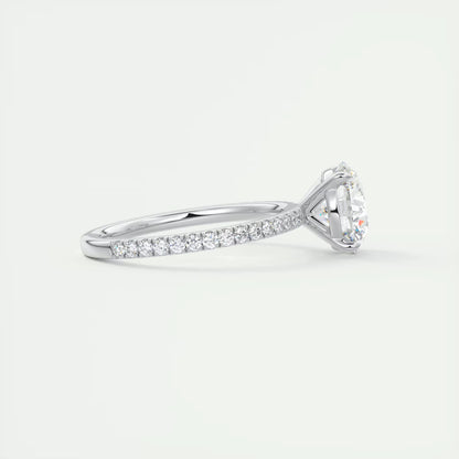 2.25 Ct Harper Classic Pavé Round Solitaire Pavé Setting Ring