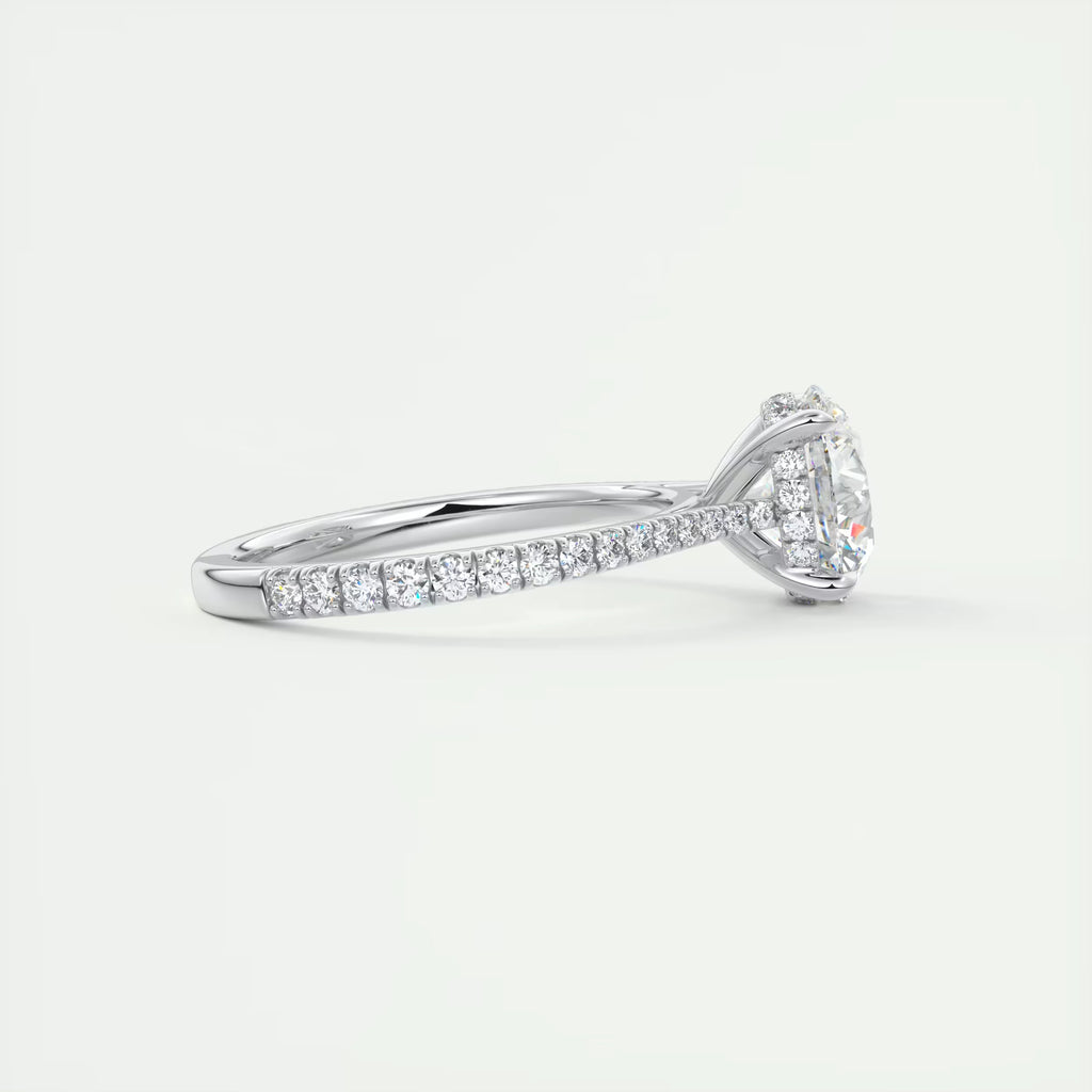 2.50 Ct The Cathedral Deluxe Round Hidden Halo Setting Rings