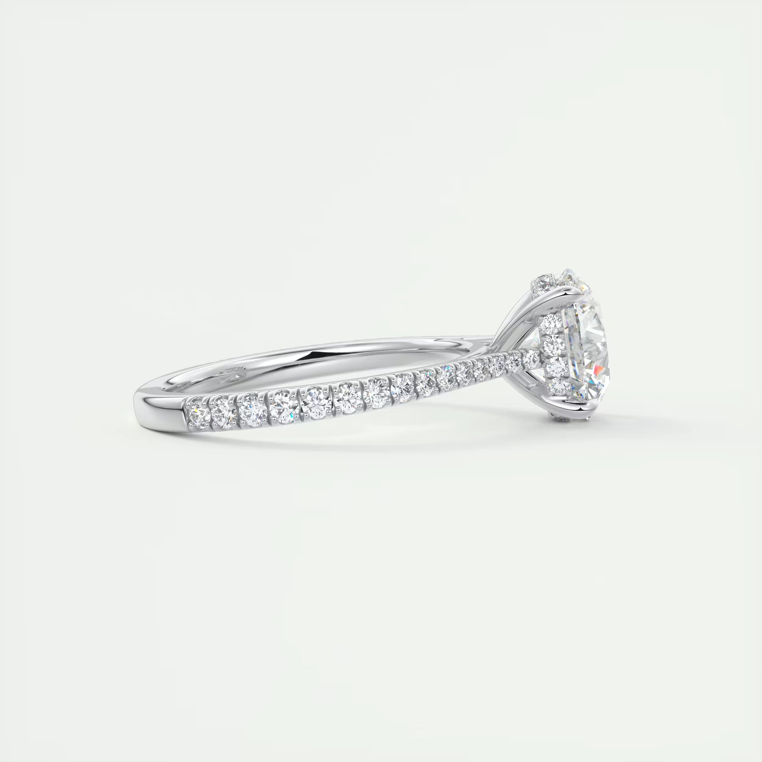 2.50 Ct The Cathedral Deluxe Round Hidden Halo Setting Rings