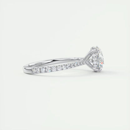 2.50 Ct The Cathedral Deluxe Round Hidden Halo Setting Ring