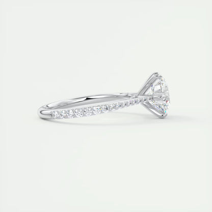 2.30 Ct The Six Point Cathedral Pavé Round Solitaire Ring