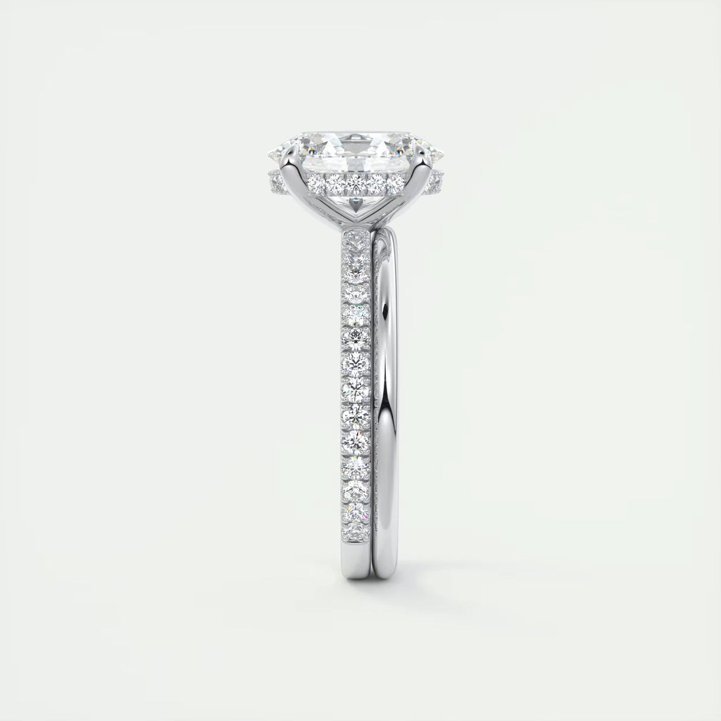 2.30 Ct The Harper Deluxe  Oval Hidden Halo Pave Setting Ring