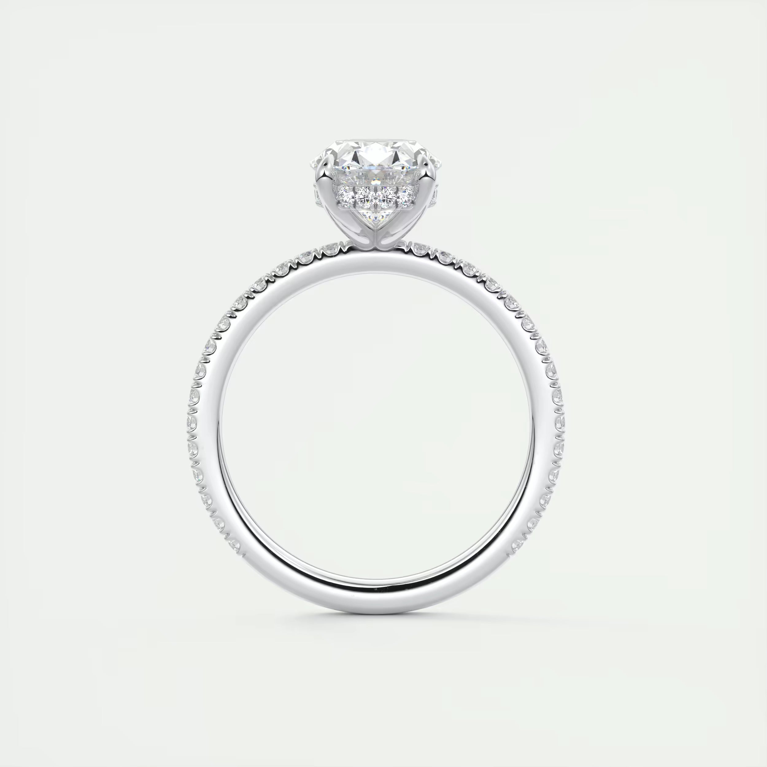 2.30 Ct The Harper Deluxe  Oval Hidden Halo Pave Setting Ring