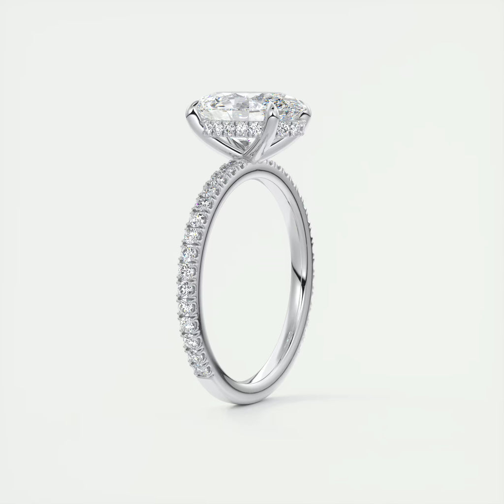 2.30 Ct The Harper Deluxe  Oval Hidden Halo Pave Setting Ring
