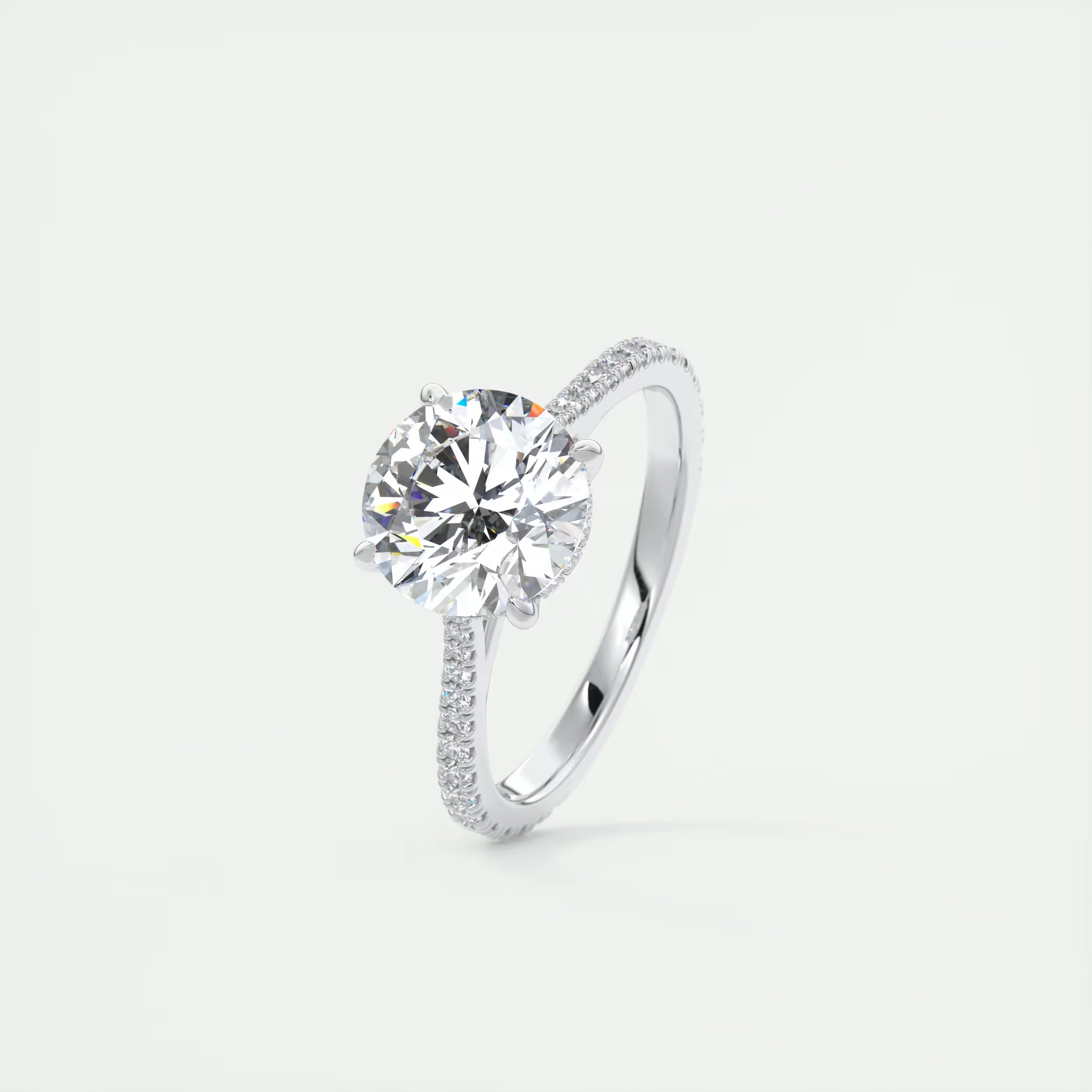 2.50 Ct The Cathedral Deluxe Round Hidden Halo Setting Rings