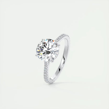 2.50 Ct The Cathedral Deluxe Round Hidden Halo Setting Ring
