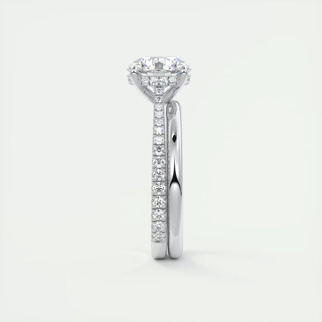 2.50 Ct The Cathedral Deluxe Round Hidden Halo Setting Rings