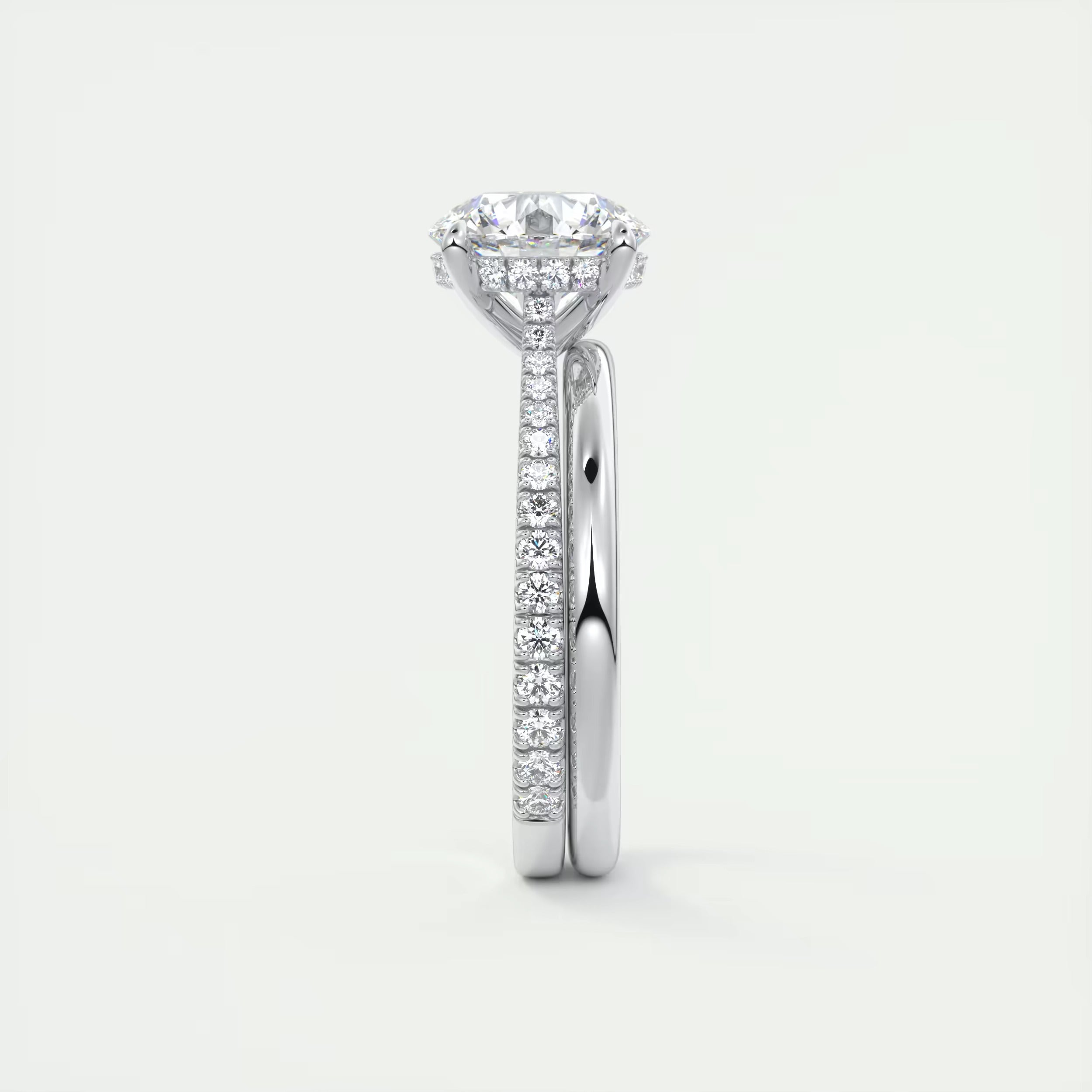 2.50 Ct The Cathedral Deluxe Round Hidden Halo Setting Rings