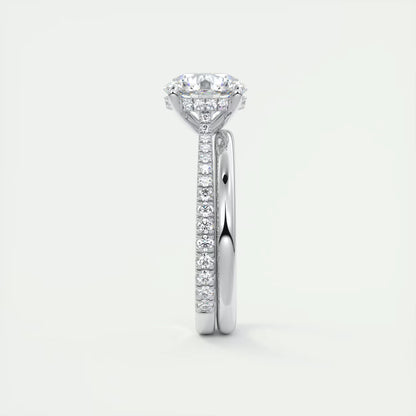 2.50 Ct The Cathedral Deluxe Round Hidden Halo Setting Ring