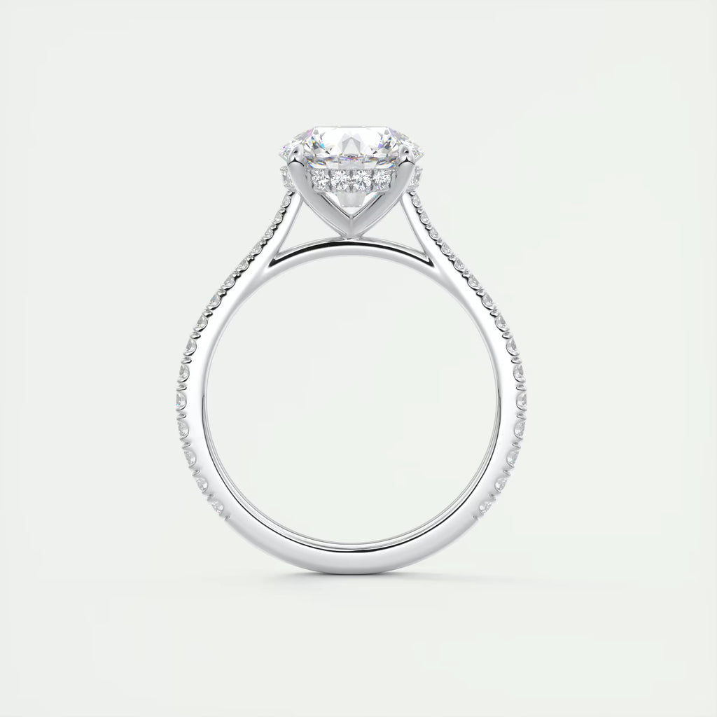 2.50 Ct The Cathedral Deluxe Round Hidden Halo Setting Rings
