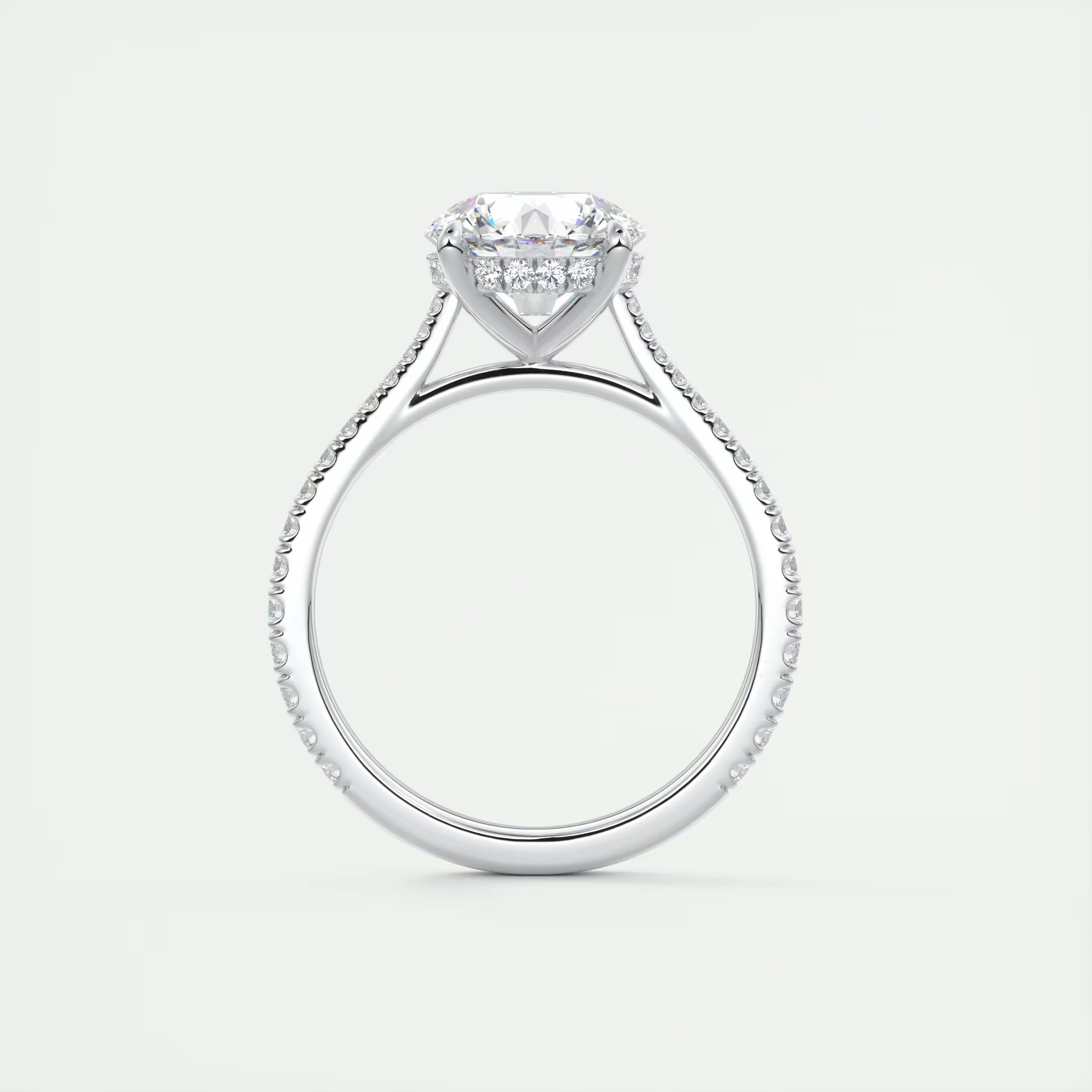 2.50 Ct The Cathedral Deluxe Round Hidden Halo Setting Rings