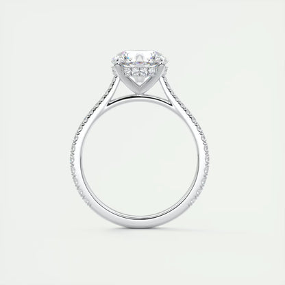 2.50 Ct The Cathedral Deluxe Round Hidden Halo Setting Ring