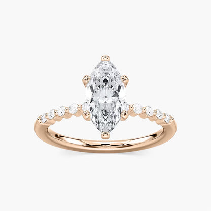 1.75 Ct In Marquise Bardot Scallop Engagement Ring