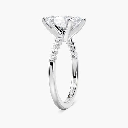 1.75 Ct In Marquise Bardot Scallop Engagement Ring