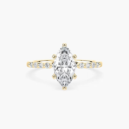 1.75 Ct In Marquise Bardot Scallop Engagement Ring