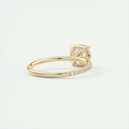 2.25 Ct Harper Pavé Cushion Center with 1.5mm French Set Pavé Ring