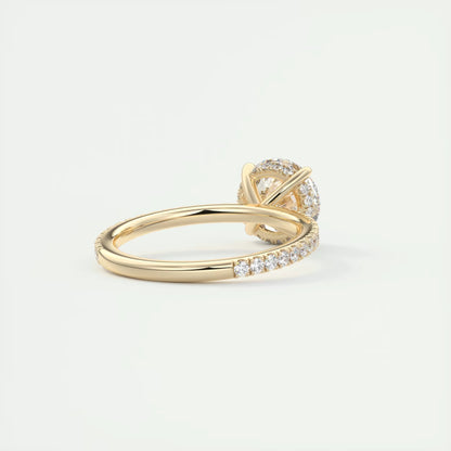 2.30 Ct The Harper Deluxe Round Hidden Halo Pave Setting Ring