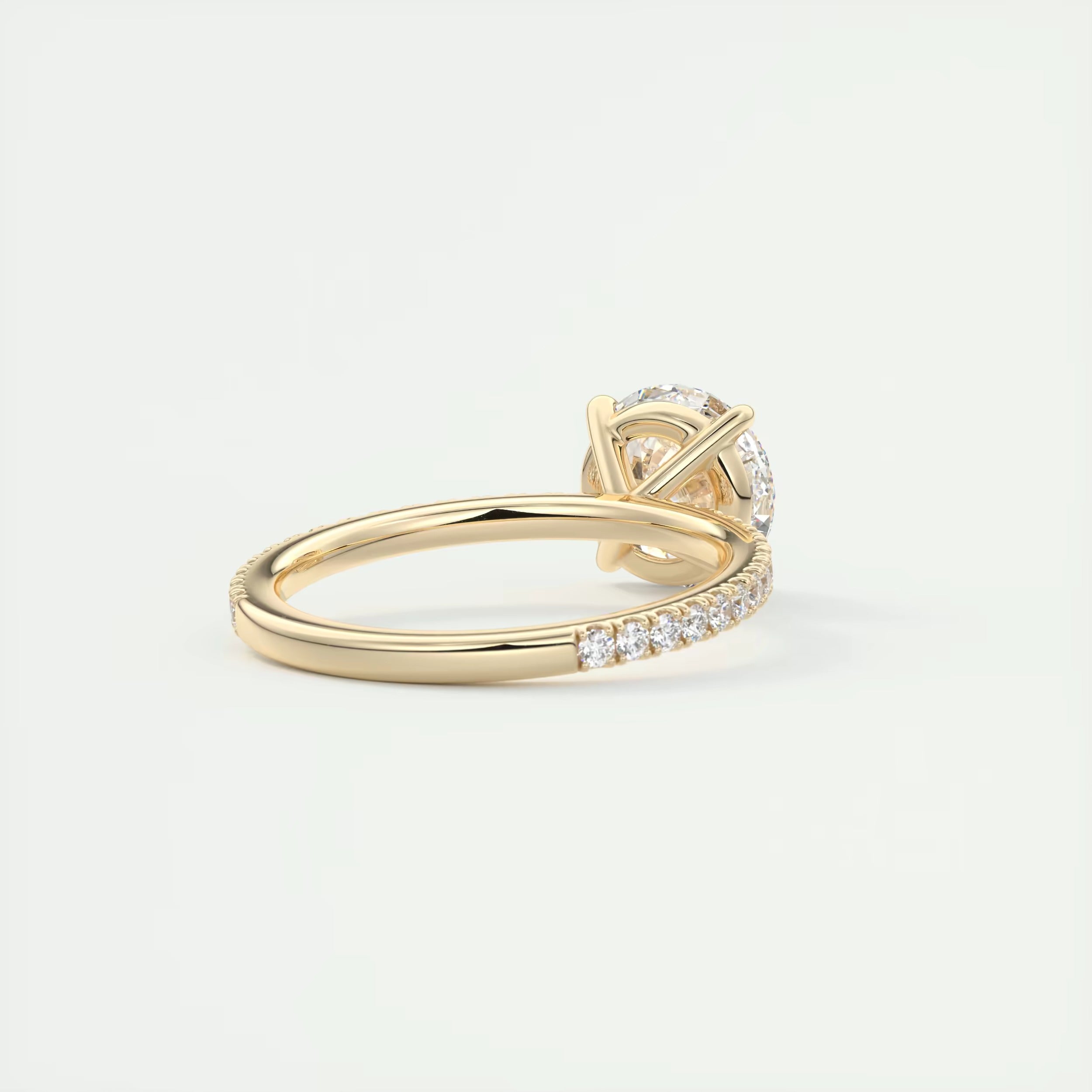 2.25 Ct Harper Classic Pavé Round Solitaire Pavé Setting Rings