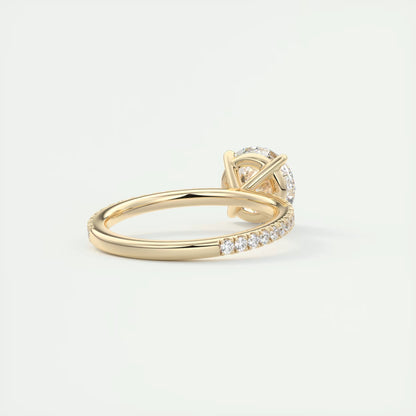 2.25 Ct Harper Classic Pavé Round Solitaire Pavé Setting Ring